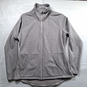 Skechers Snuggle Fleece Full Zip Jacket Women's Large Gray Pockets Athletic